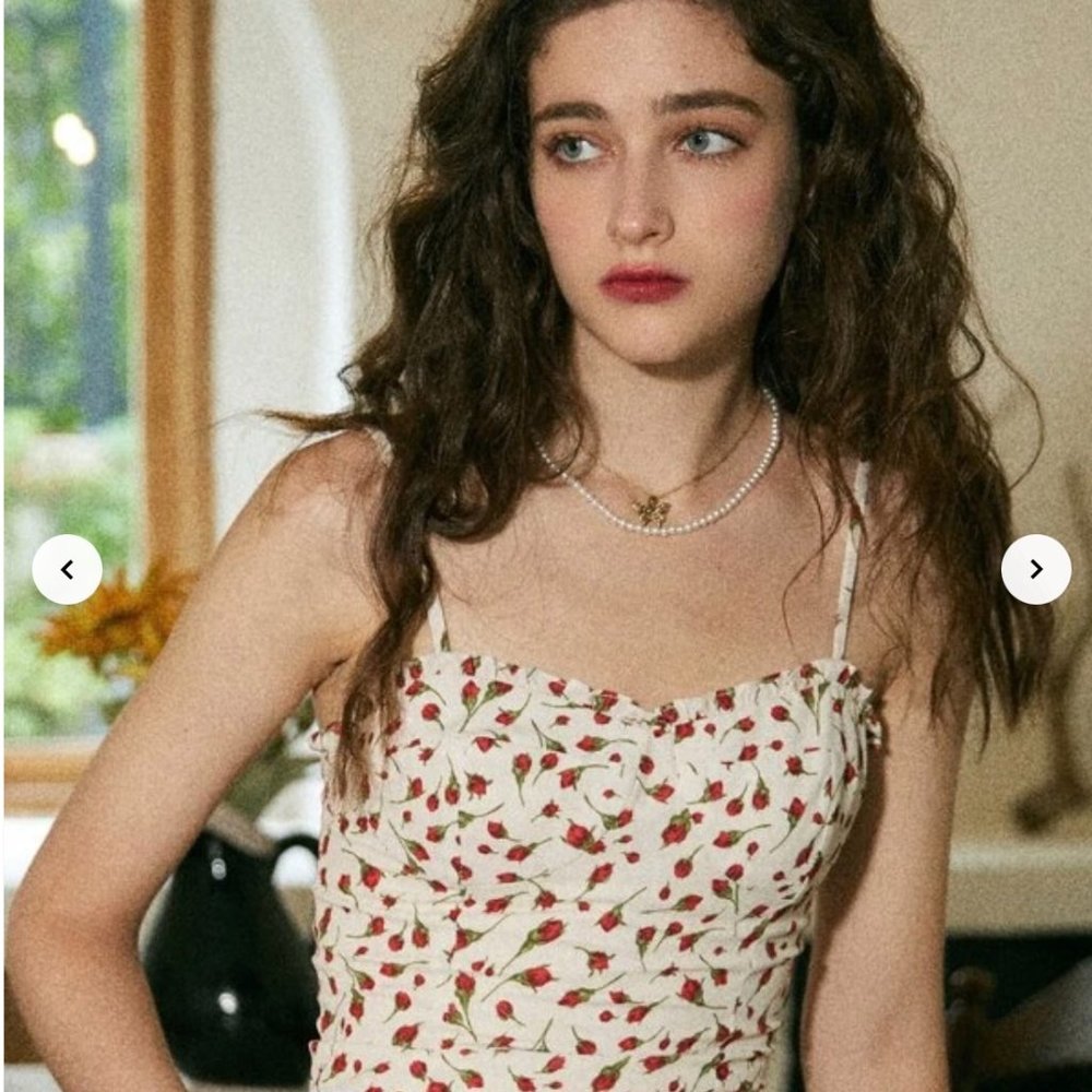Ditsy Floral Print Frill Trim Cami Top
